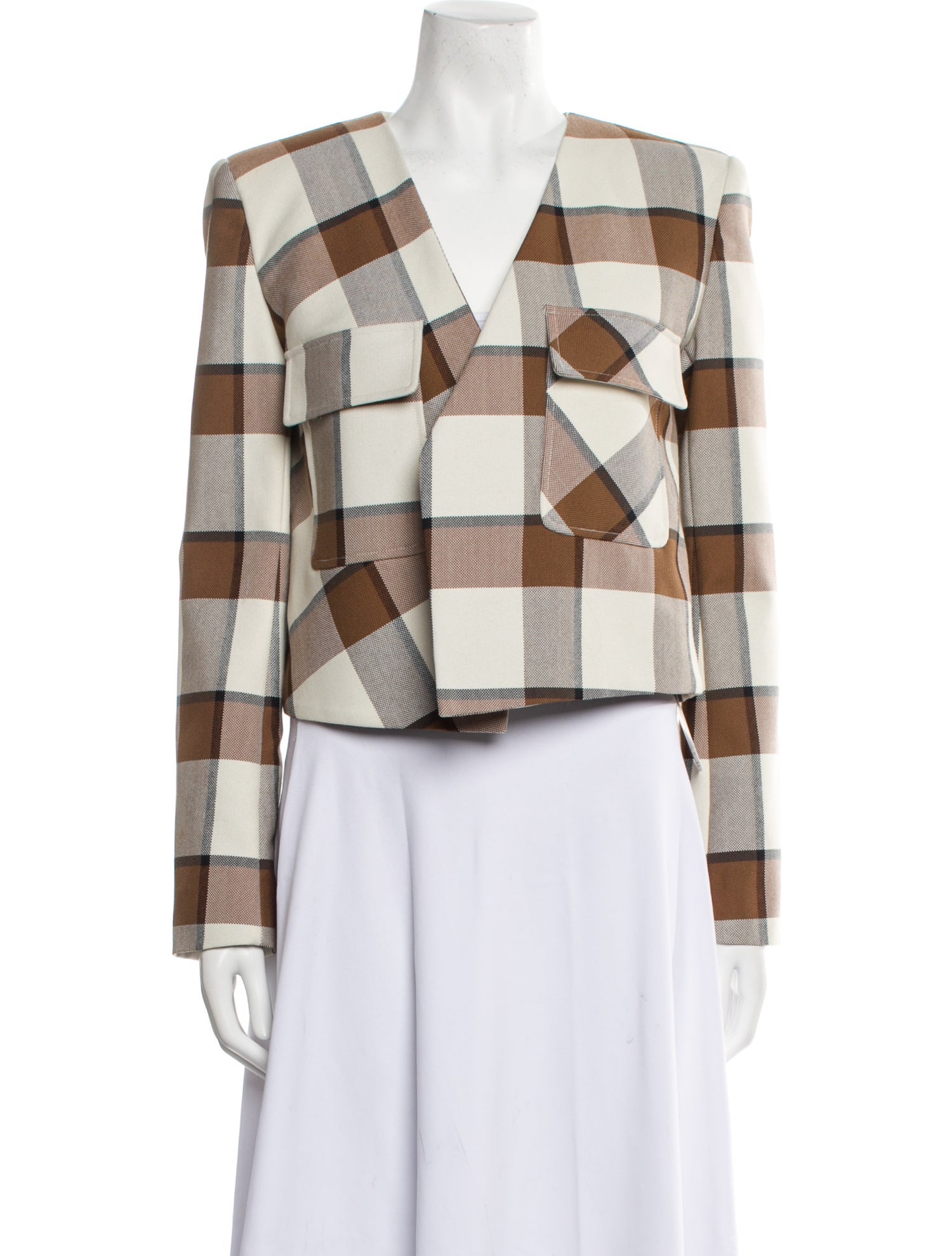 Tibi Plaid Print Blazer